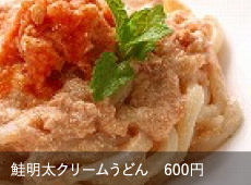 鮭明太クリームうどん　600円
